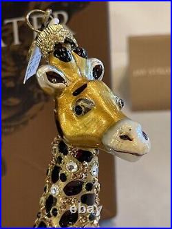 Jay Strongwater for Neiman Marcus Bejeweled Giraffe Ornament with Box/Papers