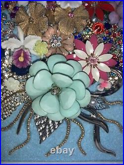 Jeweled / Rhinestone Jewelry Flower / Floral Bouquet Framed Picture. Art