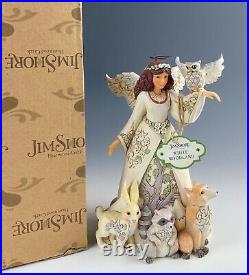 Jim Shore White Woodland Beauty Abounds Angel Figurine Mint In Box
