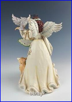 Jim Shore White Woodland Beauty Abounds Angel Figurine Mint In Box