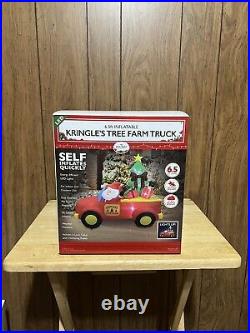 KRINGLE'S Tree Farm Truck 6.5 FT Inflatable Christmas Decoration LED Santa