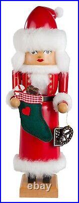 KWO Mrs Santa Claus with Treats German Wood Christmas Nutcracker Made in Germany