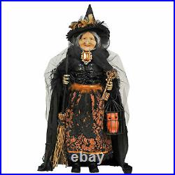 Karen Didion 26 Hilda with Owl Black Orange Halloween Classic Witch Doll Decor