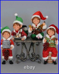 Karen Didion Originals Christmas 4 Piece Wine Elf Assortment CC09-04