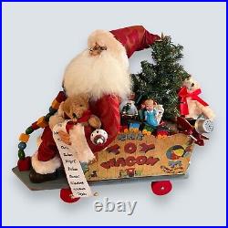Karen Didion Signature Collection Lighted the toy wagon Christmas Santa RARE