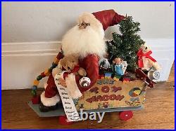 Karen Didion Signature Collection Lighted the toy wagon Christmas Santa RARE