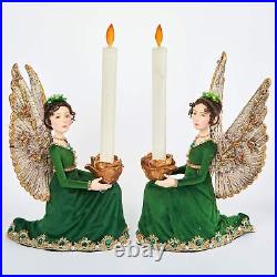 Katherine's Collection 11.5 Evergreen Lane Angel Candle Holders Set of 2