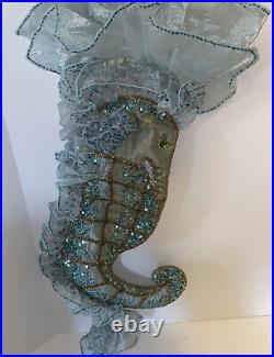 Katherine's Collection Retired Seahorse Beaded Stocking NEW