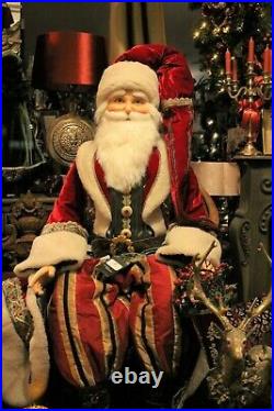 Katherine´s Collection Weihnachtsmann Santa Lebensgroß Rot Gold Samt 175cm NEU