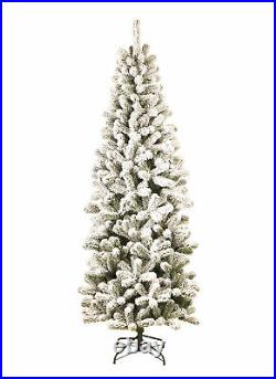King of Christmas 6' unlit Prince Flocked Pencil Artificial Christmas Tree