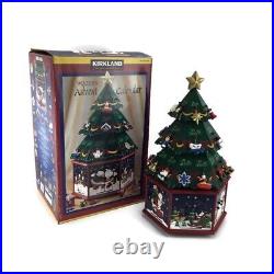 Kirkland Wooden Advent Calendar Rotating Christmas Tree with 24 Ornaments in Box