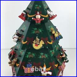 Kirkland Wooden Advent Calendar Rotating Christmas Tree with 24 Ornaments in Box
