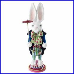 Kurt Adler 18-Inch Hollywood White Rabbit Nutcracker Alice In Wonderland New Box