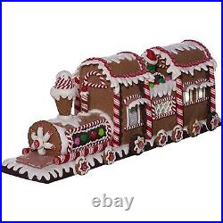 Kurt Adler Battery-Operated Gingerbread Christmas LED Train Table Piece, 19.5