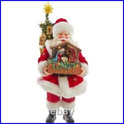 Kurt Adler Fabriche Battery Operated LED Santa With Nativity Set Figurine 13 In