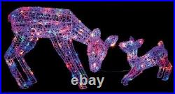 LED Christmas Reindeer & Baby Snow Decoration Plug In Outdoor Garden Xmas Lights