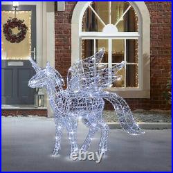 LED Christmas Reindeer Pegasus Snow Decoration Acrylic Outdoor Garden lights 1M