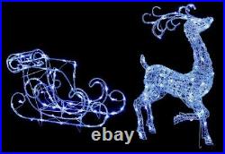 LED Christmas Reindeer & Sleigh Snow Decoration Acrylic Outdoor Garden lights