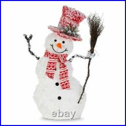 LED Christmas Snowman Santa Snow Decoration Acrylic Outdoor Garden lights 80cm