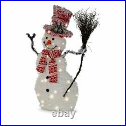 LED Christmas Snowman Santa Snow Decoration Acrylic Outdoor Garden lights 80cm