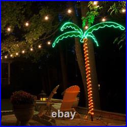 LED Deluxe Rope Light Palm Tree Green 7' Deluxe LED Lighted Palm Tree