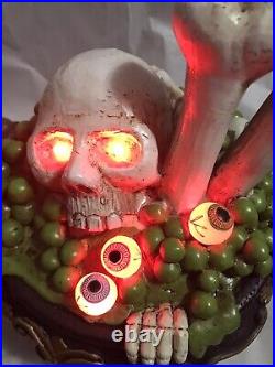 LED Lighted Halloween Decor With Sound Cauldron With Skulls And Bones 13X10