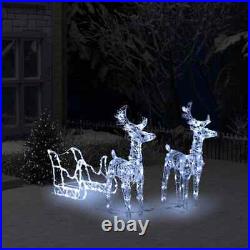 LED Reindeer Sleigh Deer Christmas Indoor Outdoor Fairy Light Decor Patio Yard