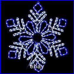 LED Rope Light Snowflake Motif v1 Lighted Silhouette Cool White and Blue 3