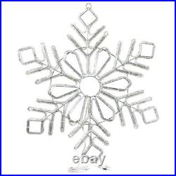 LED Rope Light Snowflake Motif v1 Lighted Silhouette Cool White and Blue 3