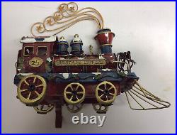 LOT OF 2 CHRISTMAS EXPRESS TRAIN TANK ENGINE & CABOOSE Metal Stocking Holders