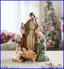 Lamb of God Holy Family Nativity Figurine With Animals Statue Decor 14 1/2 In