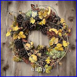 Large 28 Bountiful Autumn Harvest Wreath By Park Hill