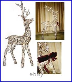 Large Christmas LED Reindeer 120cm Wire Mesh Decoration Light Up Stag