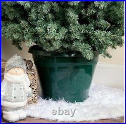 Large Christmas Tree Pot Stand Tub Bucket Real Xmas Trees 12cm Thick / 7ft Green