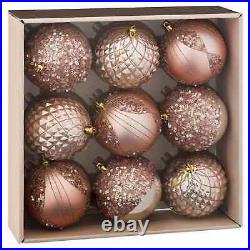 Large Luxury Baubles Pack Decorate Your Xmas Tree With Blush Pink Baubles 9 Pk