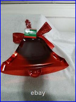 Large Red Plastic Hanging Christmas Bell Decor, GlitteryBrand New-13 total