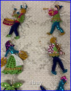 Lee Wards 12 Days of Christmas Felt Sequined Ornaments withSnowflakes Complete Set