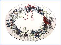 Lenox WINTER GREETINGS 13 Oval Serving Platter Cardinal Christmas Holiday