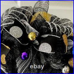 Lets Celebrate Happy New Year Handmade Deco Mesh Wreath