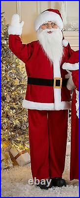 Life-Size Standing Mr. Santa Claus Christmas Figure in Suit Holiday Decor 5-Ft