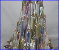 Light Up Christmas Tree Lava Pastel Color 21 Tall Glazed Vintage Holiday Decor