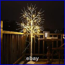 Lighted Birch Tree, 4/6/8 FT Set of 3 Decoration LED Lighted Trees for Christmas