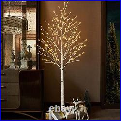 Lighted Birch Trees Plug in 6FT 96 LED for Christmas, Artificial LED Birch