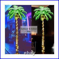 Lighted Palm Tree, 6FT 162 LED Artificial Palm Tree with Coconuts, Tropical L
