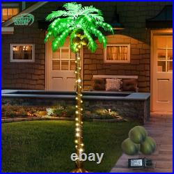 Lighted Palm Tree 6FT 162 LED Artificial Palm Tree with Coconuts Tropical Light