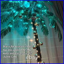 Lighted Palm Tree 7FT 96 Green/56 White LED Artificial Palm Tree Lights for 7ft