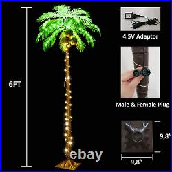 Lighted Palm Tree with Coconuts 6FT 162 LED Light up Palm Trees Outdoor Tropical