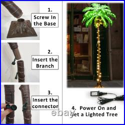 Lighted Palm Tree with Coconuts 6FT 162 LED Light up Palm Trees Outdoor Tropical