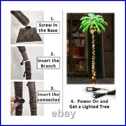 Lighted Palm Tree with Coconuts, 6FT 162 LEDs Light Up Palm Trees Outdoor, LE