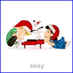 Lighted Schroeder, Snoopy and Leaning Lucy Peanuts Christmas Decoration